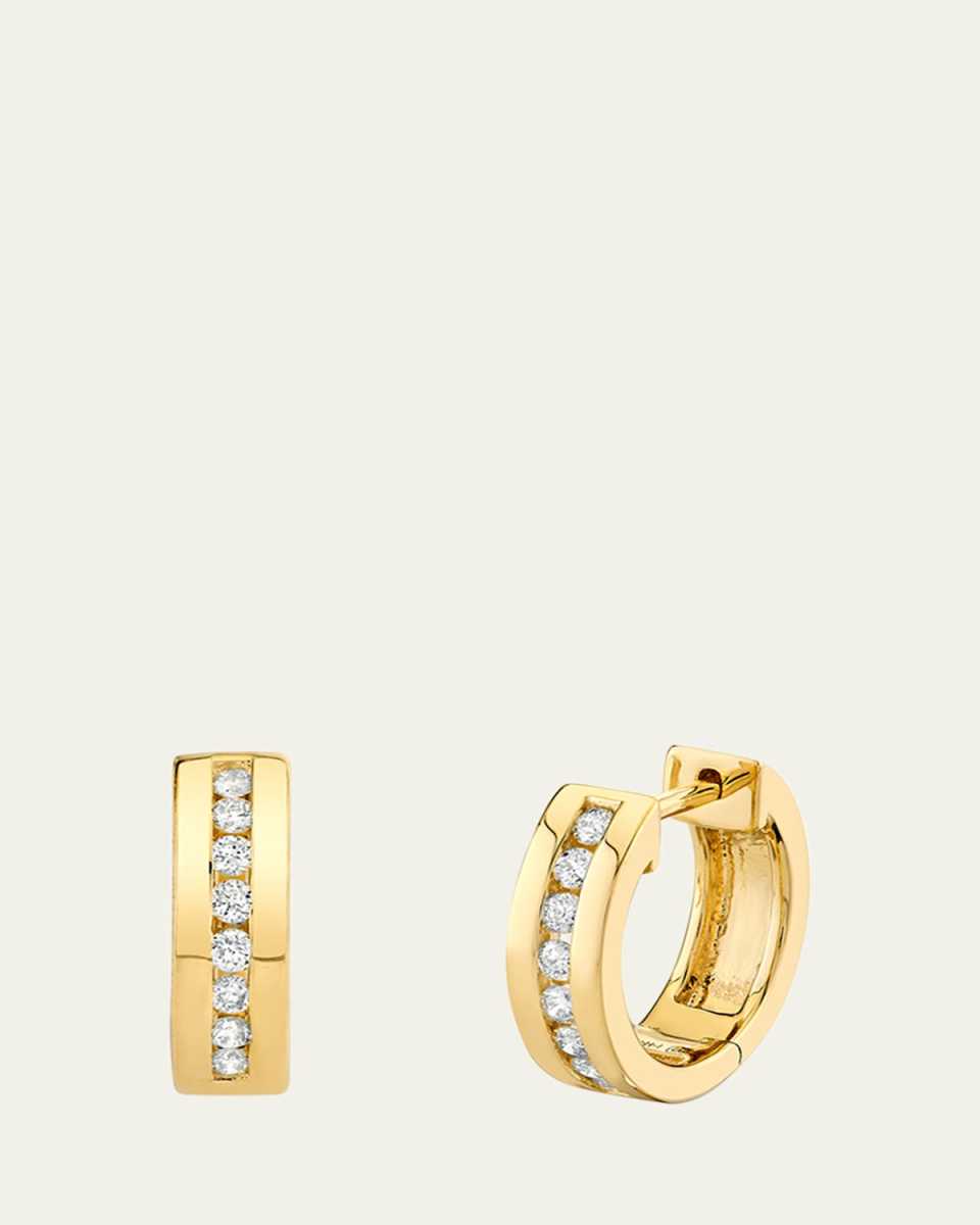 Channel-Set Diamond Huggie Earrings